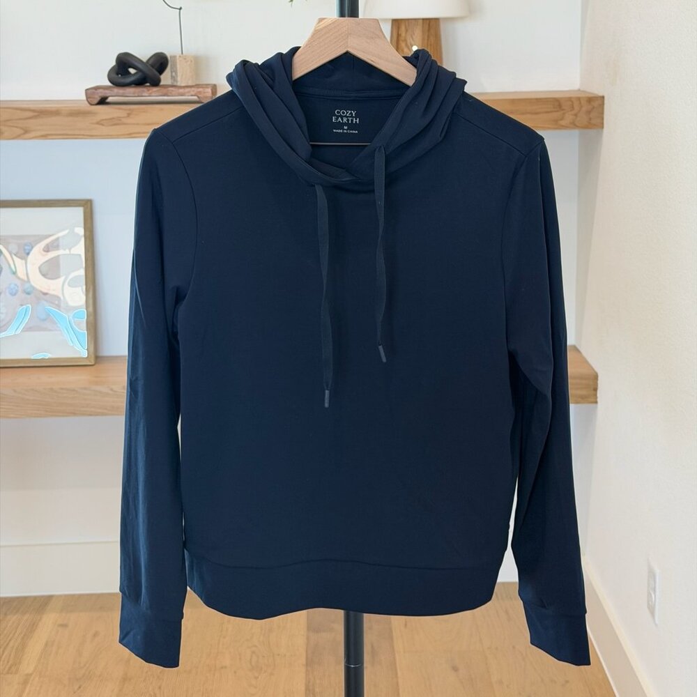 Cozy Earth Brushed Bamboo Hoodie - Navy - M